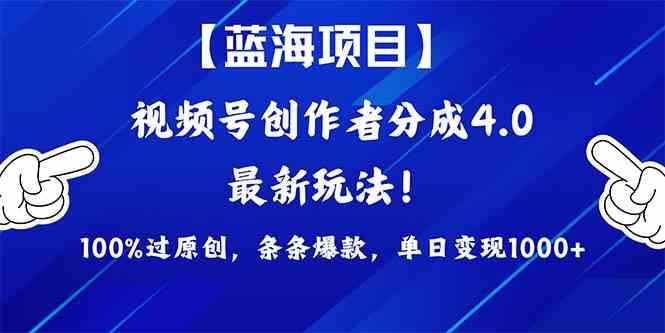 （9777期）2024蓝海项目视频号，最新方法， 100%过原创，条条爆款，单日变现1K+，…-乐码云集