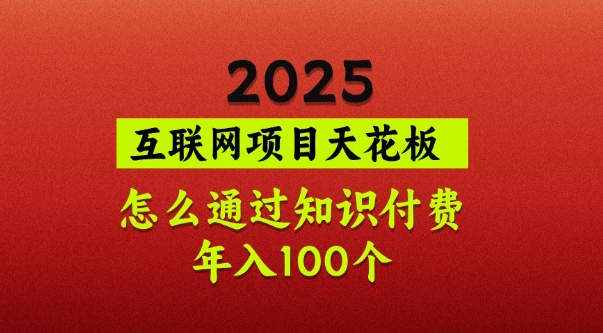 2025项目天花板，普通怎么通过知识付费翻身，年入百个【揭秘】-乐码云集