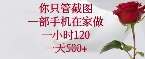你只管截图，一部手机在家做，一小时120.一天5张【揭秘】-乐码云集