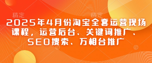 2025年4月份淘宝全套运营现场课程，运营后台、关键词推广、SEO搜索、万相台推广-乐码云集