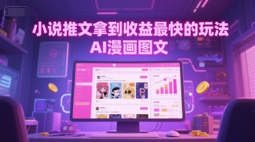 小说推文拿到收益最快的玩法，AI漫画图文-乐码云集