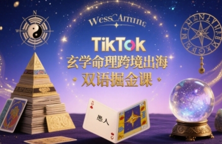 TikTok玄学命理跨境出海双语掘金课，手把手教你用命理知识精准直击海外用户痛点-乐码云集