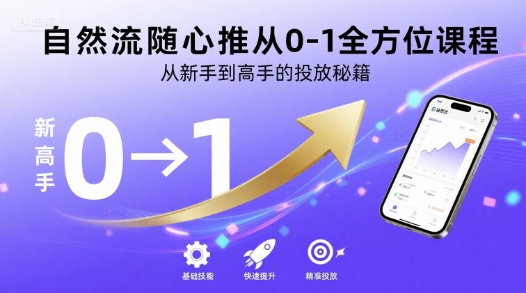 自然流随心推从0-1全方位课程，从新手到高手的投放秘籍-乐码云集