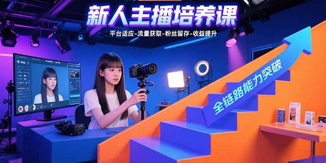 新人主播培养课：平台适应-流量获取-粉丝留存-收益提升 全链路能力突破-乐码云集