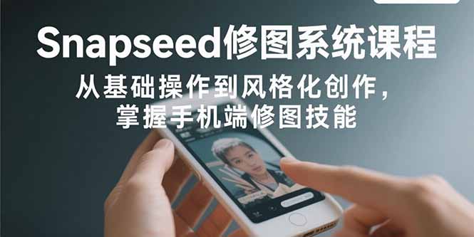 Snapseed修图系统课程：从基础操作到风格化创作，掌握手机端修图技能-乐码云集