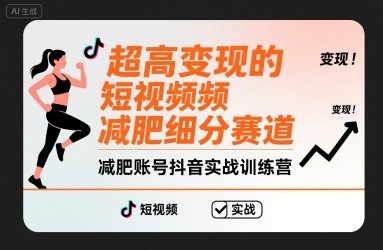 超高变现的短视频减肥细分赛道，减肥账号抖音实战训练营-乐码云集