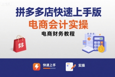 拼多多店快速上手版电商会计实操-电商财务教程-乐码云集