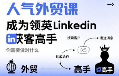 人气外贸课-成为领英Linkedin获客高手，你需要做对什么-乐码云集