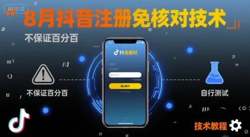 8月抖音注册免核对技术，不保证百分百，自测-乐码云集