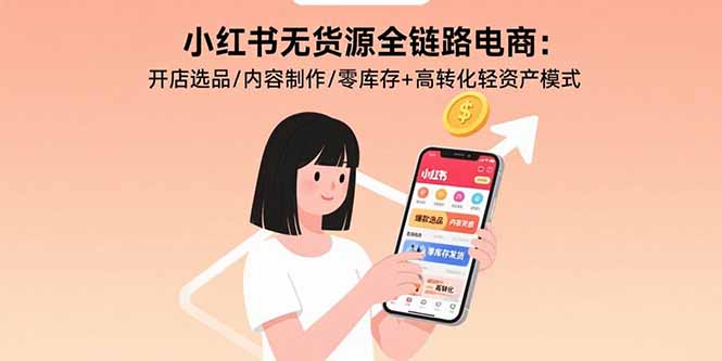 小红书无货源全链路电商：开店选品/内容制作/零库存+高转化轻资产模式-乐码云集