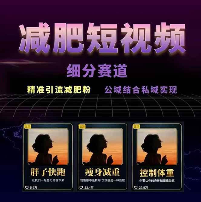 图片[2]-减肥短视频运营实战课：含素材制作、剪映教学，讲精准引流、变现设计与内容模板技巧-乐码云集