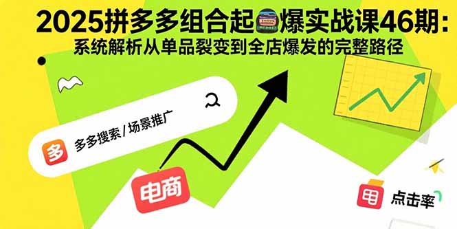 2025拼多多组合起爆实战课46期：系统解析从单品裂变到全店爆发的完整路径-乐码云集