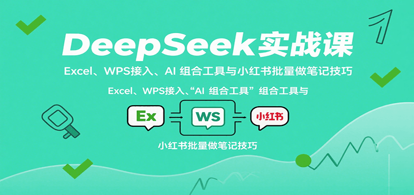 DeepSeek实战课：Excel、WPS接入、AI 组合工具与小红书批量做笔记技巧-乐码云集