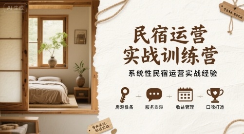 民宿运营实战训练营，系统性民宿运营实战经验-乐码云集