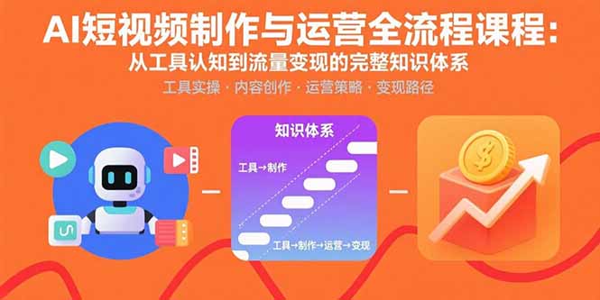 AI短视频制作与运营全流程课程：从工具认知到流量变现的完整知识体系-乐码云集