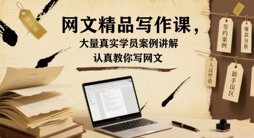 网文精品写作课，大量真实学员案例讲解，认真教你写网文-乐码云集
