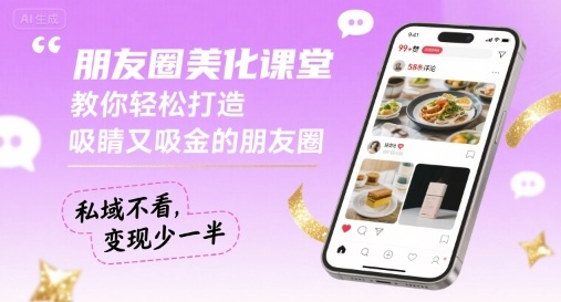 朋友圈美化课堂，教你轻松打造，吸睛又吸金的朋友圈，私域不看，变现少一半-乐码云集