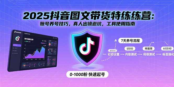2025抖音图文带货特练营：账号养号技巧，真人出镜避坑，工具使用指南-乐码云集