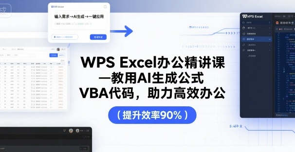 WPS Excel办公精讲课，教用 AI 生成公式，VBA 代码，助力高效办公-乐码云集
