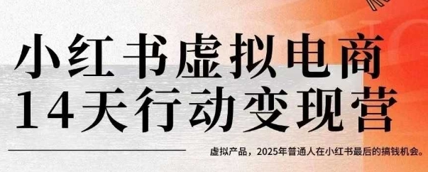 小红书虚拟电商14天变现训练营，虚拟产品，2025年普通人在小红书最后的搞钱机会(更新)-乐码云集