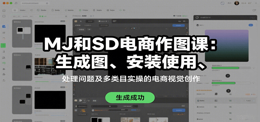 MJ和SD电商作图课:生成图、安装使用、处理问题及多类目实操的电商视觉创作-乐码云集