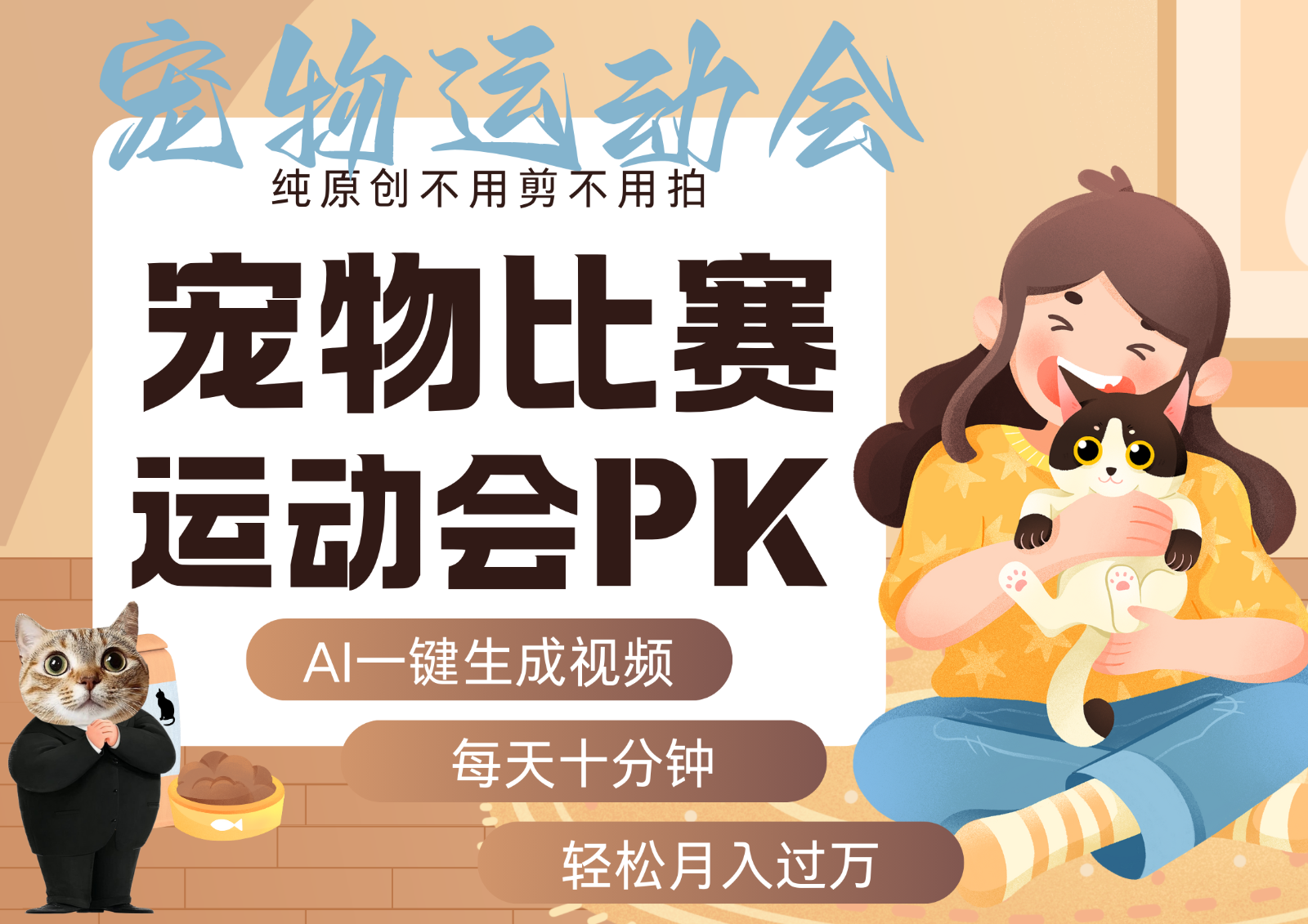 AI萌宠运动员跳水 射击 篮球 足球比赛 每天十分钟 附详细提示词文案库 代替做…-乐码云集