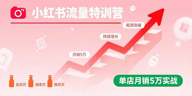 小红书流量特训营：突破流量瓶颈，实现店铺持续增长，单店月销5万实战-乐码云集