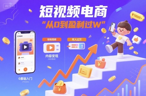 短视频电商：短视频变现从0到盈利过W-乐码云集