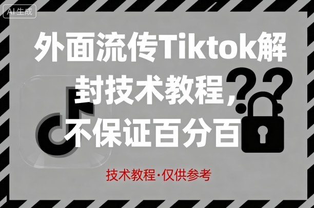 外面流传Tiktok解封技术教程，不保证百分百，具体自测-乐码云集