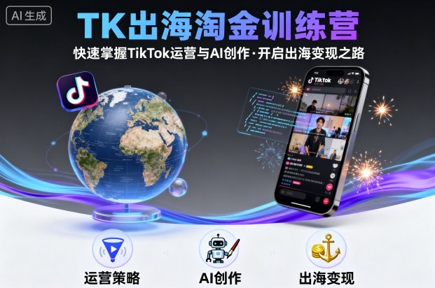 TK出海淘金训练营，助你快速掌握TikTok运营与AI创作，开启出海变现之路-乐码云集