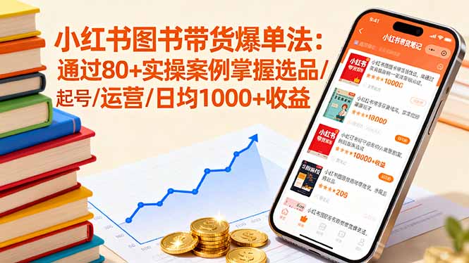 小红书图书带货爆单法：通过80+实操案例掌握选品/起号/运营/日均1000+收益-乐码云集
