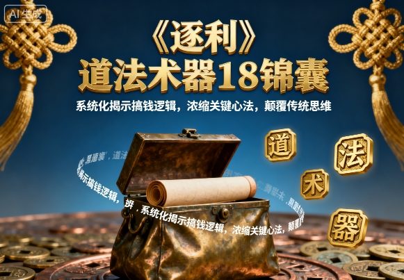 《逐利》道法术器18锦囊，系统化揭示搞钱逻辑，浓缩关键心法，颠覆传统思维-乐码云集
