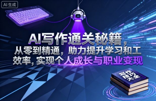 AI写作通关秘籍，从零到精通，助力提升学习和工作效率，实现个人成长与职业变现-乐码云集