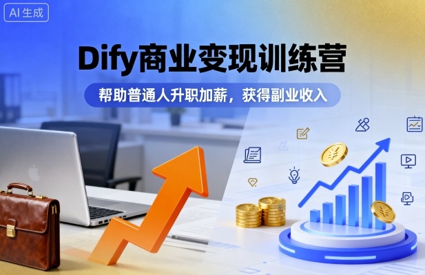 Dify商业变现训练营，帮助普通人升职加薪，获得副业收入-乐码云集