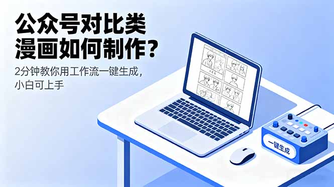 公众号对比类漫画如何制作？2分钟教你用工作流一键生成，小白可上手-乐码云集