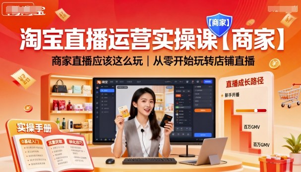 淘宝直播运营实操课【商家】，商家直播应该这么玩，从零开始玩转店铺直播-乐码云集