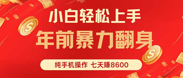 七天狂赚8600，小白纯手机操作，日入1000+-乐码云集