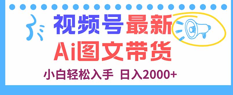视频号最新AI图文带货，每天几分钟，小白轻松入手，日入2000+-乐码云集