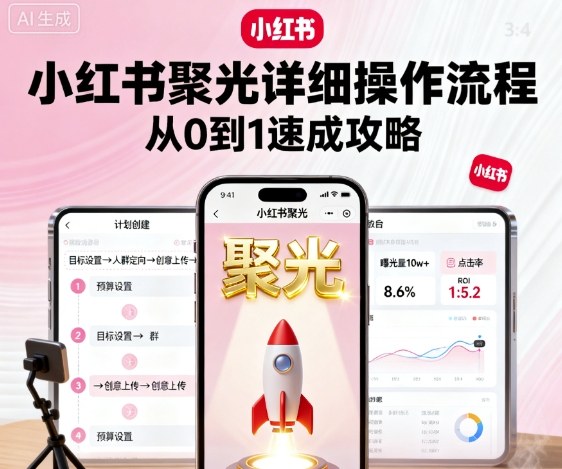 小红书聚光详细操作流程，小红书聚光从0到1速成攻略-乐码云集