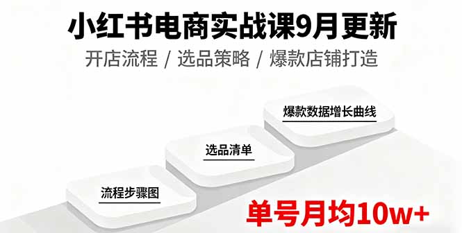 小红书电商实战课9月更新，开店流程/选品策略/爆款店铺打造，单号月均10w+-乐码云集