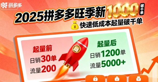 2025拼多多旺季新老店铺——快速低成本起量破千单-乐码云集