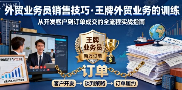 外贸业务员销售技巧，王牌外贸业务的训练-乐码云集