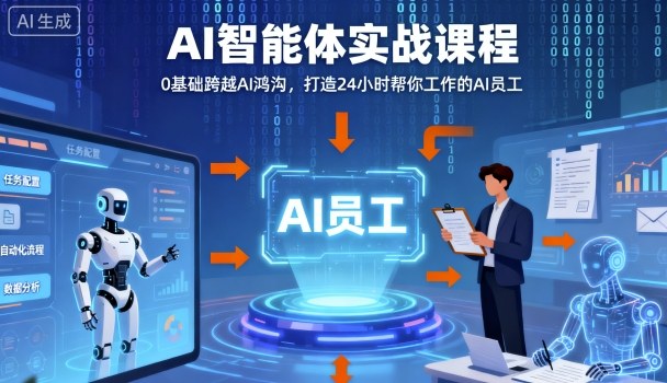 Ai智能体实战课程，0基础跨越Ai鸿沟，打造24小时帮你工作的Ai员工，打破常规，以实战定义Ai-乐码云集