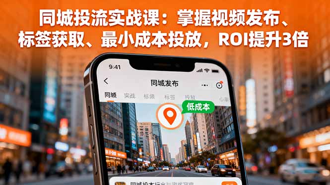 同城投流实战课：掌握视频发布、标签获取、最小成本投放，ROI提升3倍-乐码云集