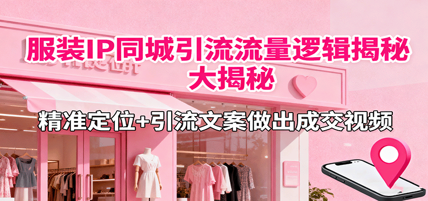 服装IP同城引流流量逻辑大揭秘，精准定位+引流文案做出成交视频-乐码云集