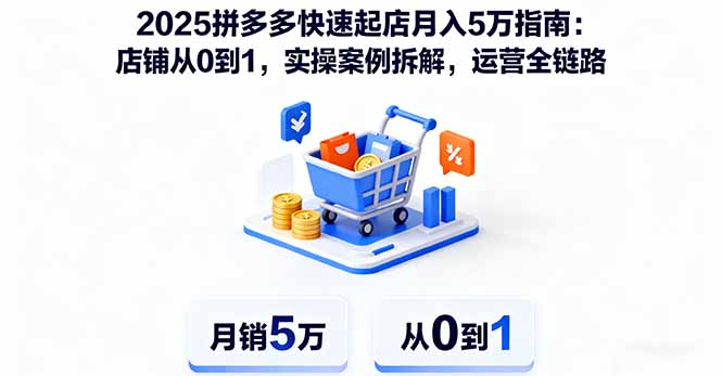 2025拼多多快速起店月入5万指南：店铺从0到1，实操案例拆解，运营全链路-乐码云集