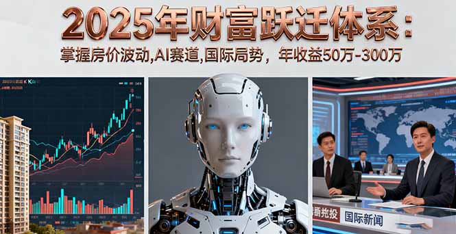 2025年财富跃迁体系：掌握房价波动,AI赛道,国际局势，年收益50万-300万-乐码云集