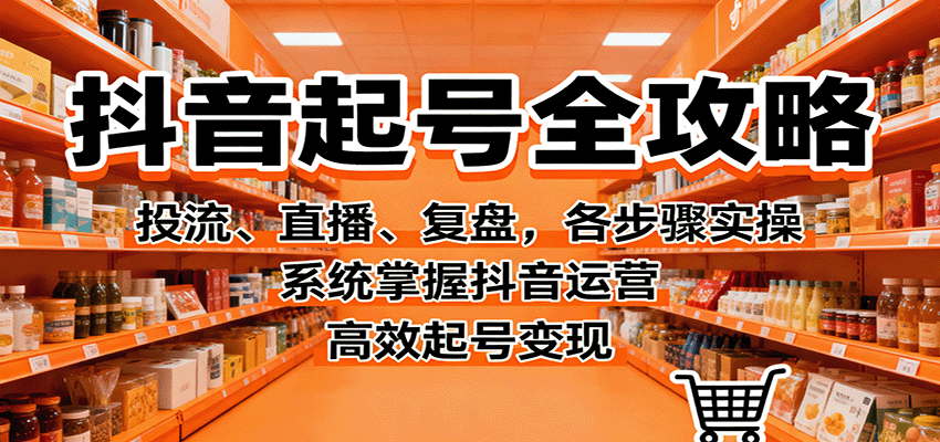 抖音起号全攻略，投流、直播、复盘，各步骤实操，系统掌握抖音运营，高效起号变现-乐码云集