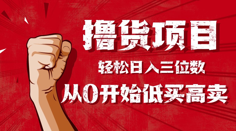 手把手教你撸货，从0开始低买高卖，小白轻松实现日入三位数!!!-乐码云集