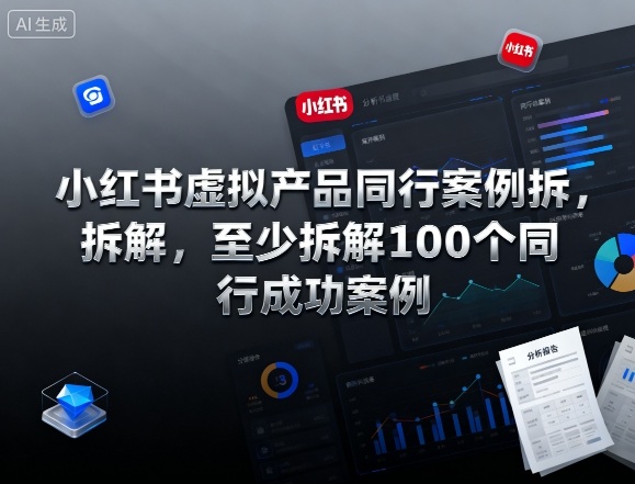 小红书虚拟产品同行案例拆解，至少拆解100个同行成功案例-乐码云集